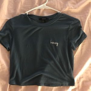 NEVER WORN BLUE "HONEY" CROP TOP